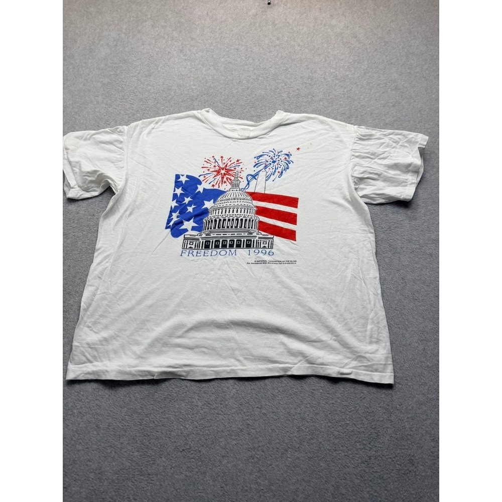 Vintage 1996 Freedom National Federation of the Blind T-Shirt White XL USA Made